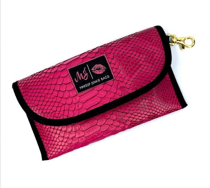 Pink Python Sunglass Case Makeup Junkie Bag