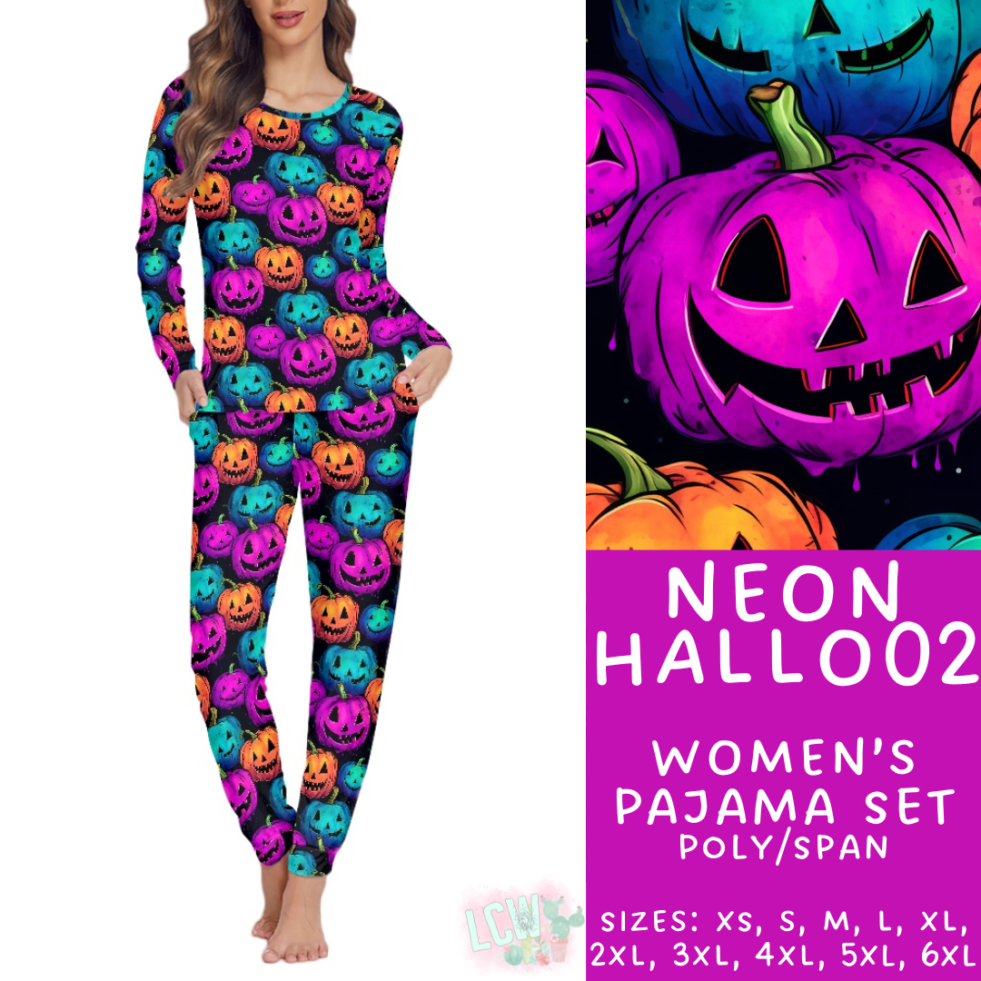 Ready to Ship - Neon Hallo02 Women's Pajama Set - Large