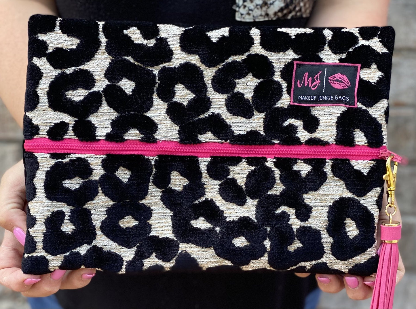 Amore (Pink Zipper) Makeup Junkie Bag