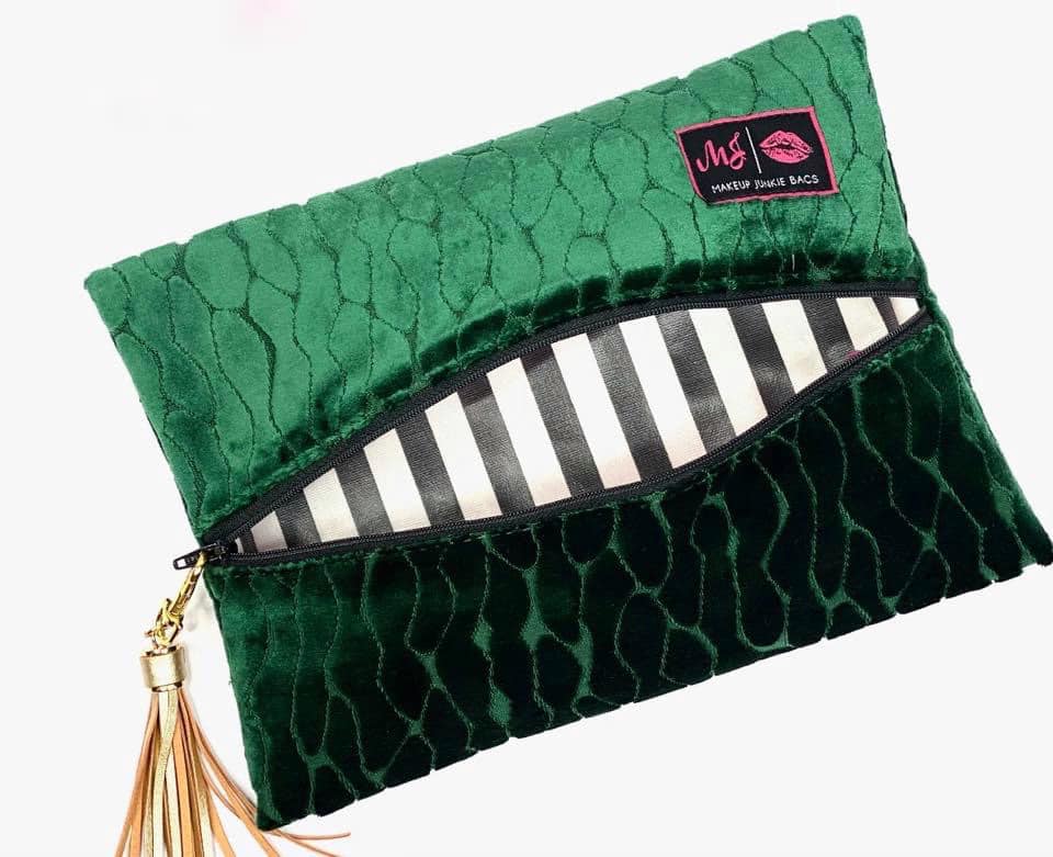 Emerald Green Rare Custom Makeup Junkie Bag