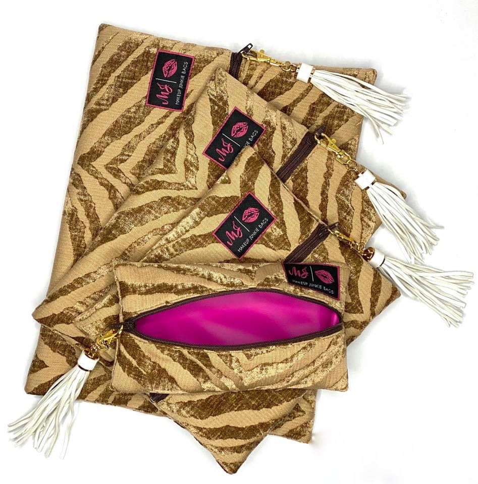 Makeup Junkie Bag - Custom Tanned Safari
