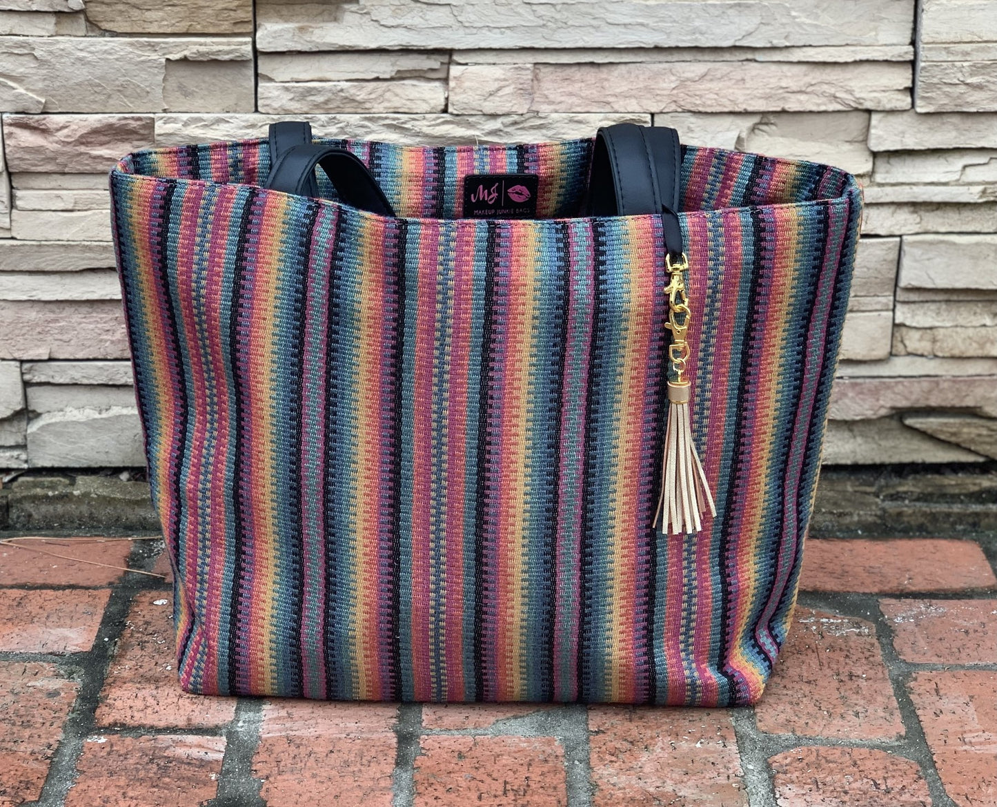 Colorful Stitched Makeup Junkie Daykeeper Tote