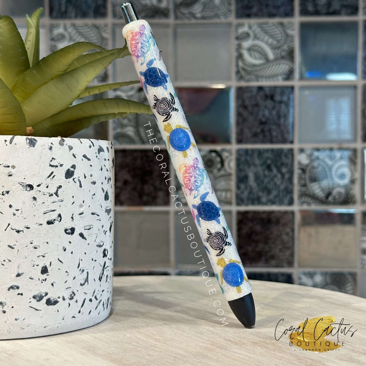 Custom Pen - Multicolor Sea Turtles