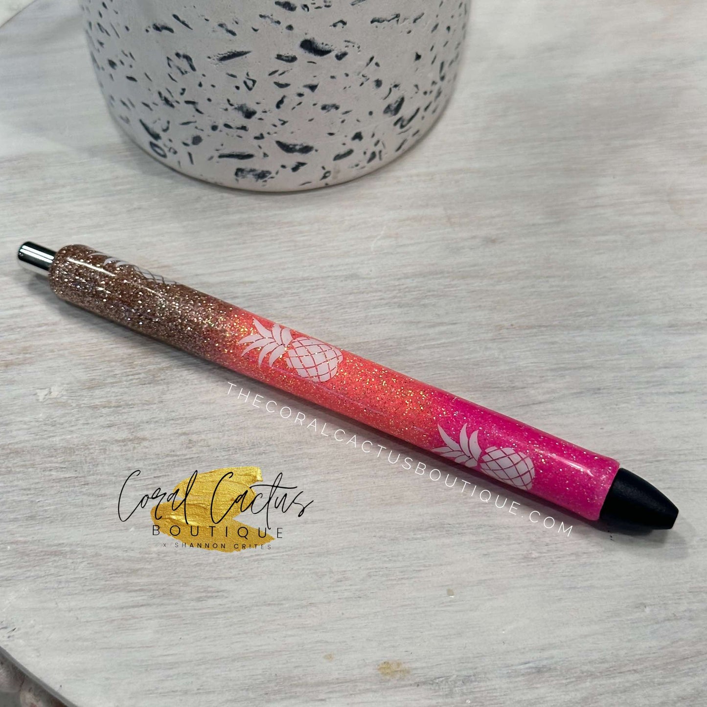 Custom Pen - Pineapple Glitter