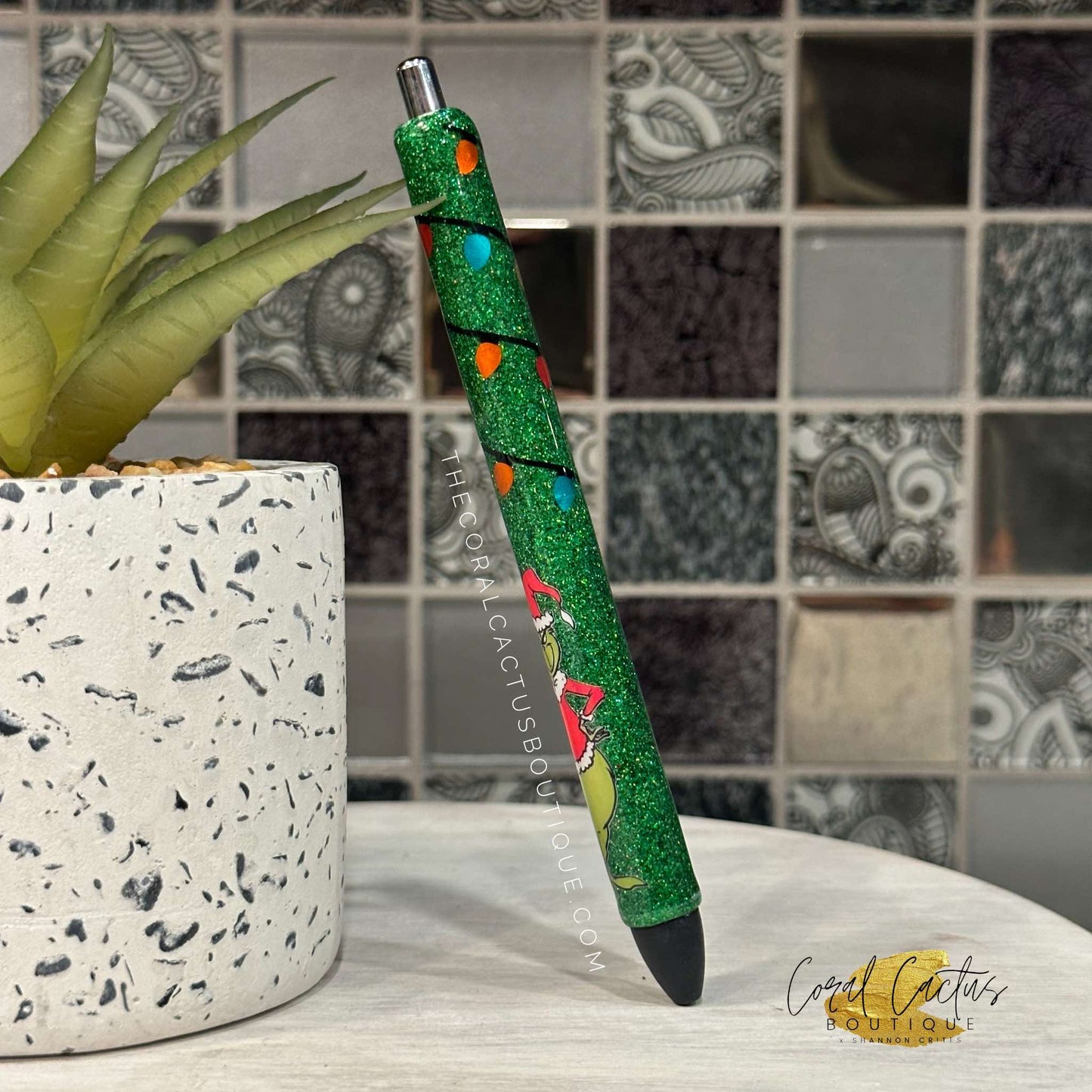Custom Pen - Christmas Mr Mean with Lights