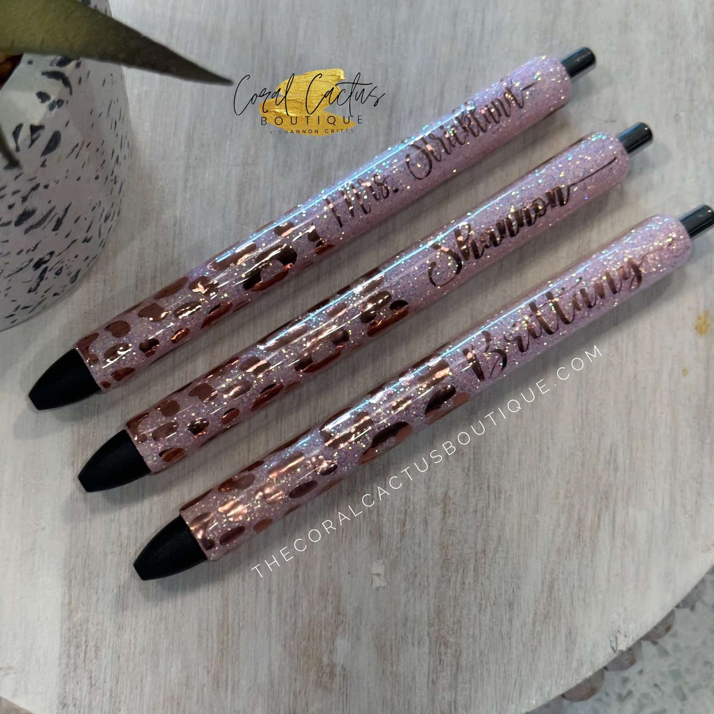 Custom Pen - Rose Gold Leopard