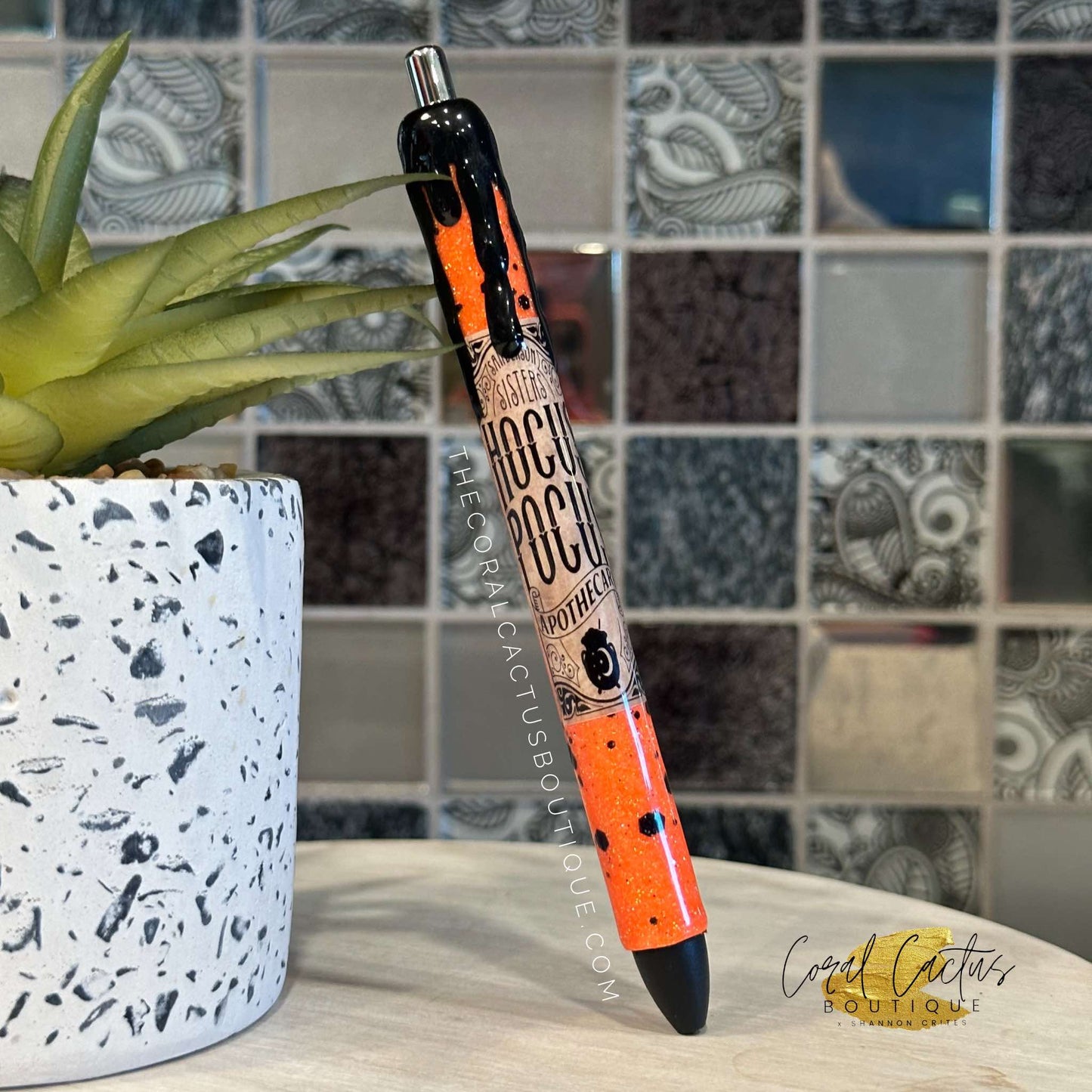 Custom Pen - Orange HP Drip