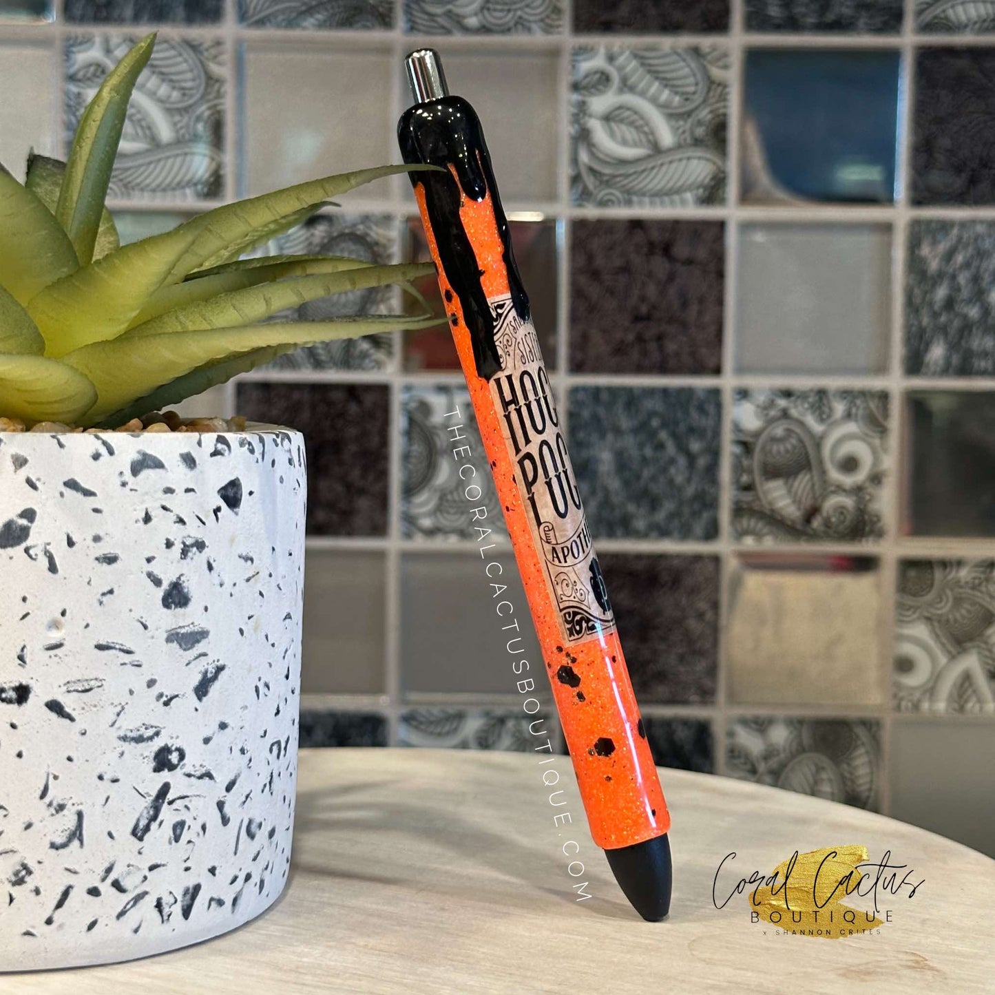 Custom Pen - Orange HP Drip