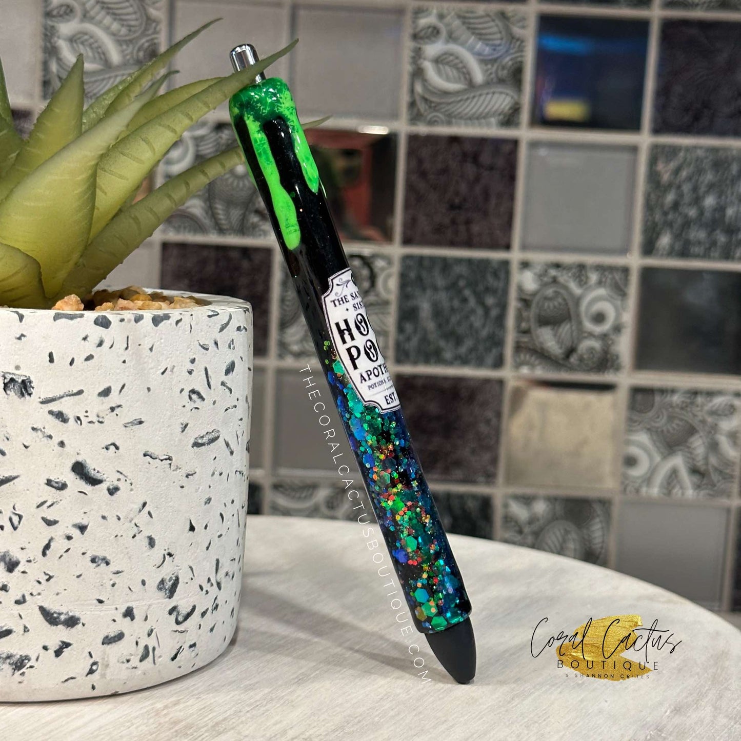 Custom Pen - Green HP Drip