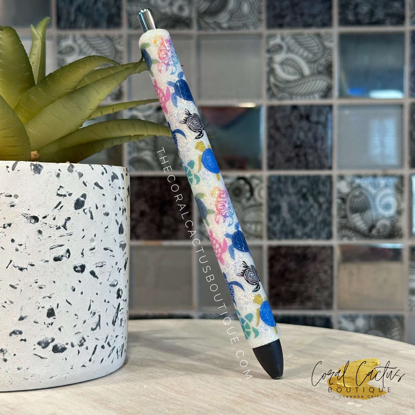 Custom Pen - Multicolor Sea Turtles