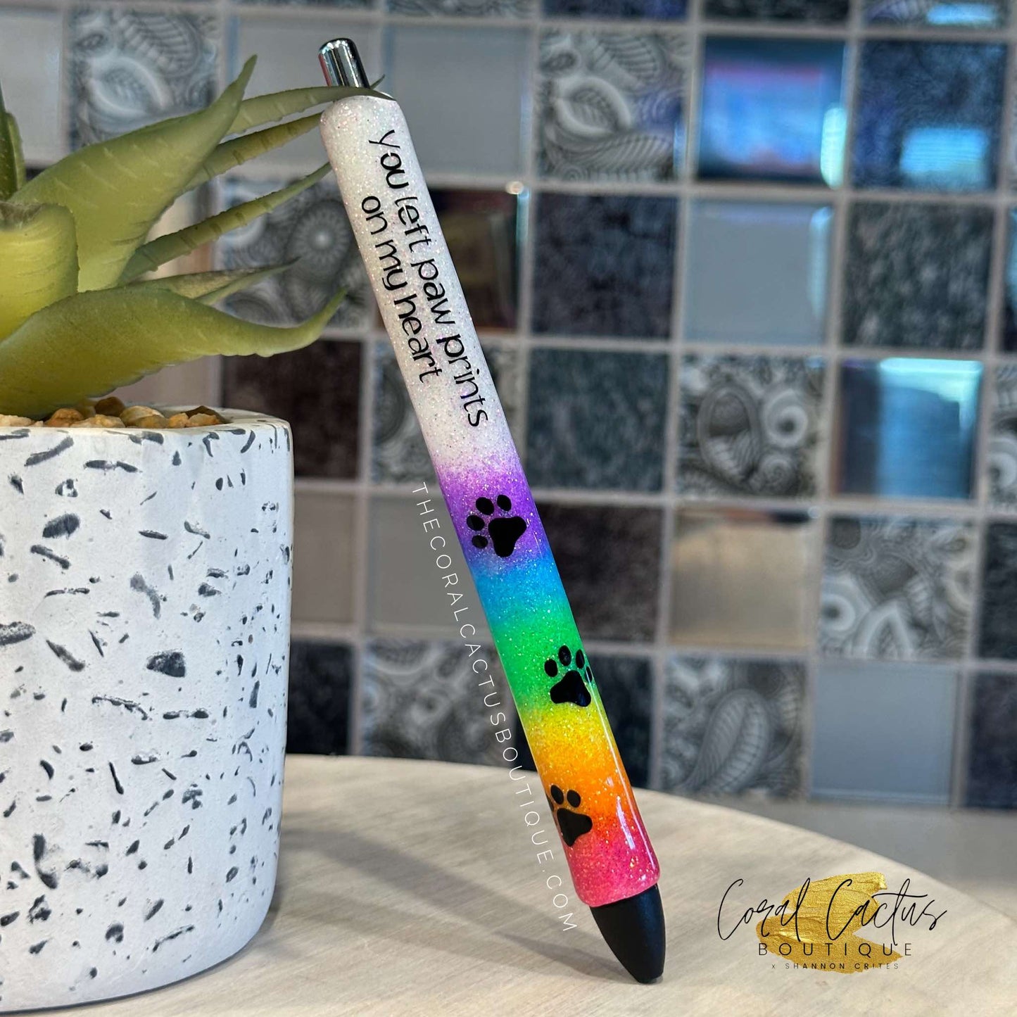 Custom Pen - Rainbow Paw Print