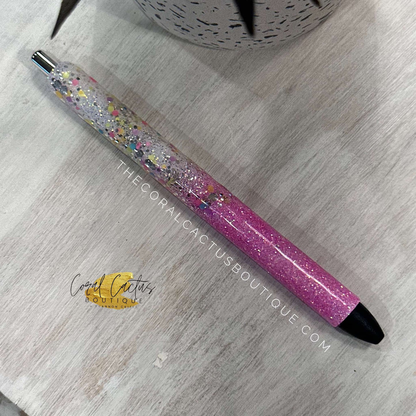 Custom Pen - Multicolor Chunky Glitter