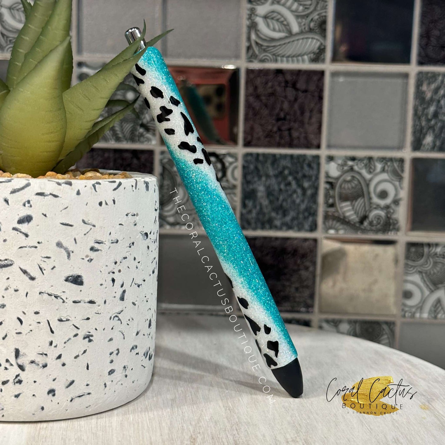Custom Pen - Cow Print