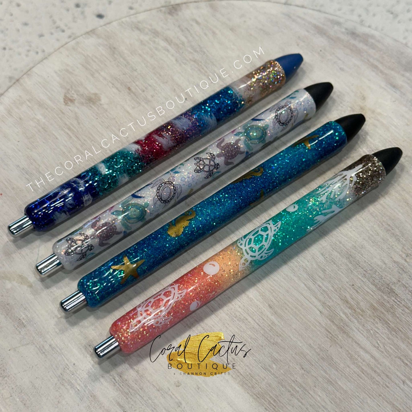 Custom Pen - Dark Tones Beach