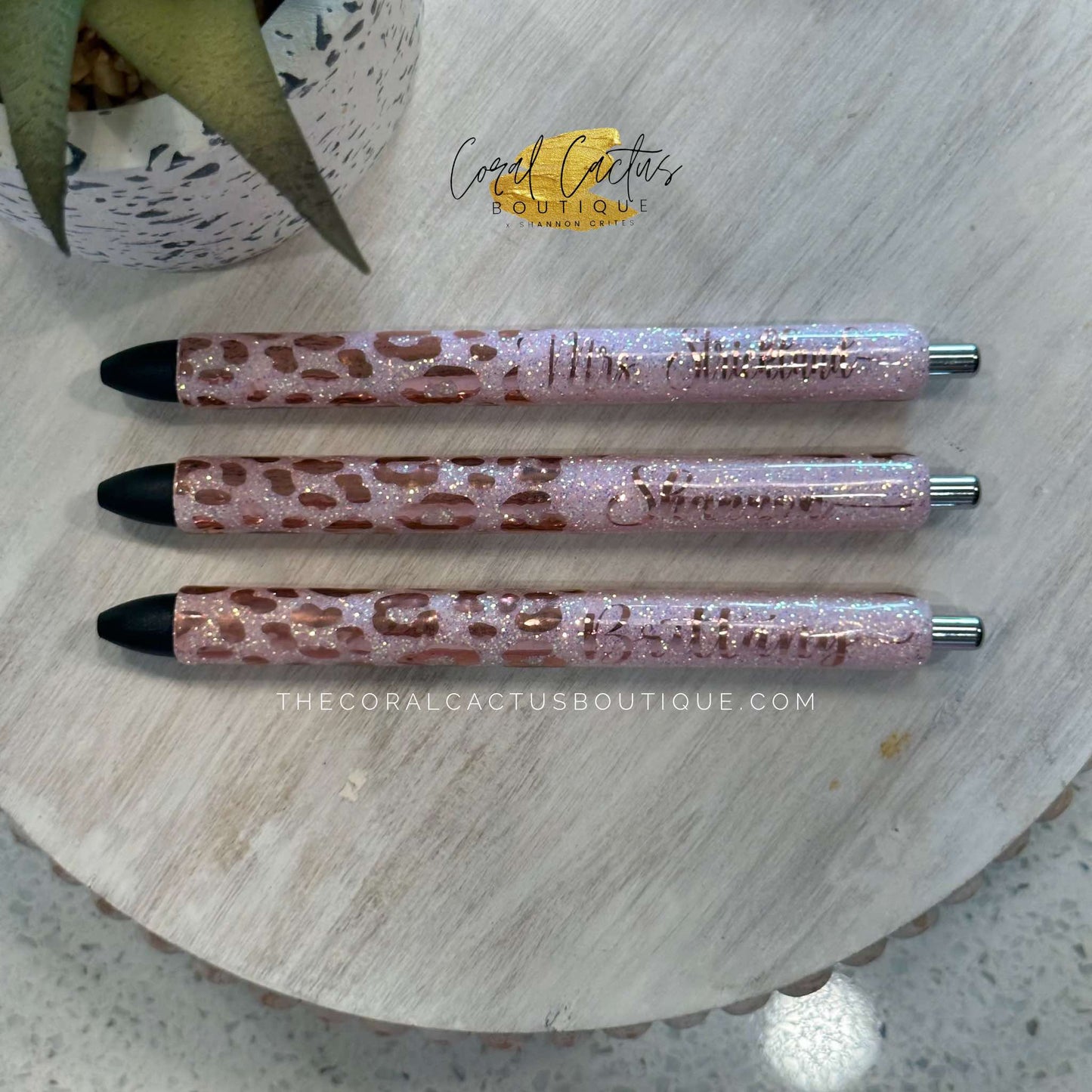 Custom Pen - Rose Gold Leopard