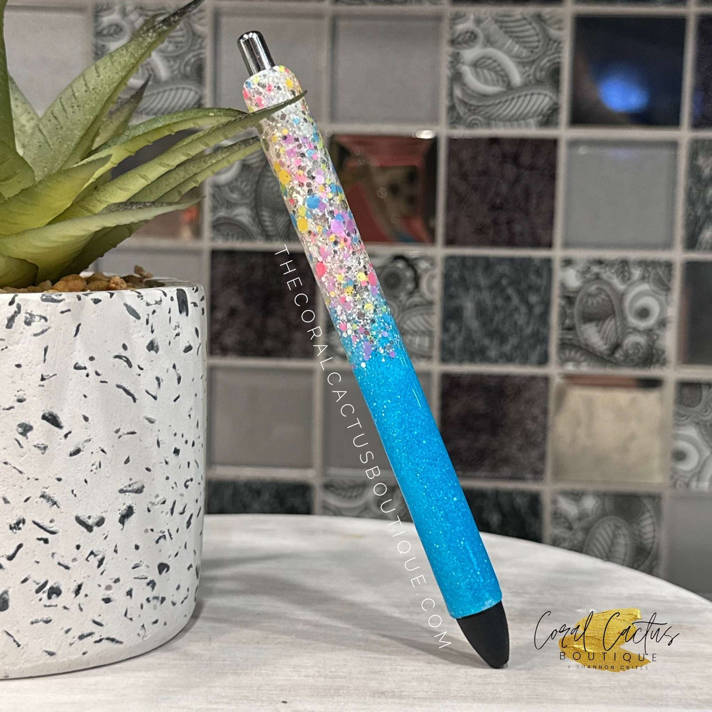 Custom Pen - Multicolor Chunky Glitter