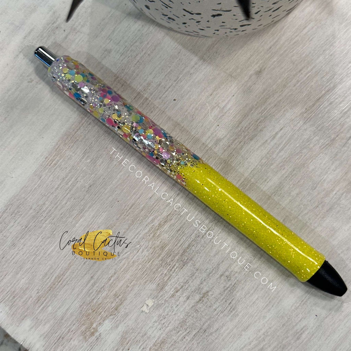 Custom Pen - Multicolor Chunky Glitter