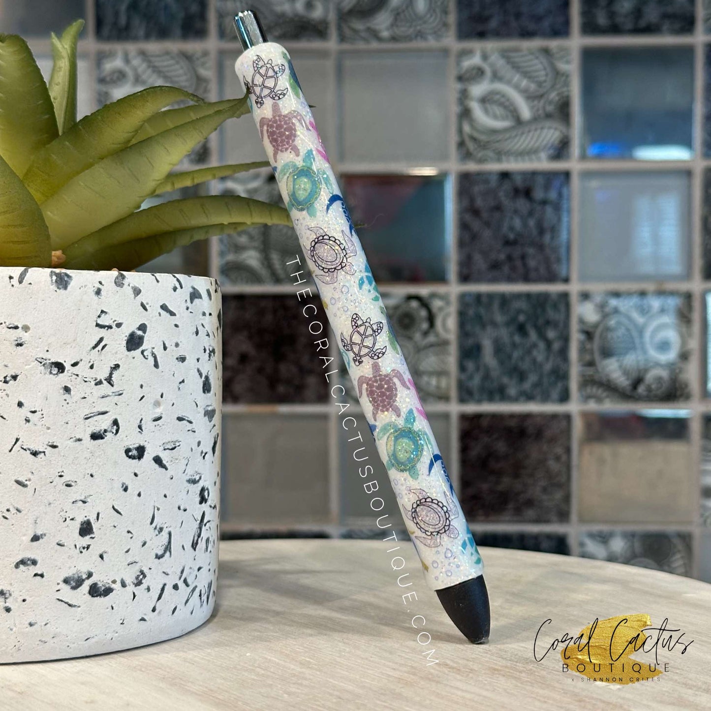 Custom Pen - Multicolor Sea Turtles