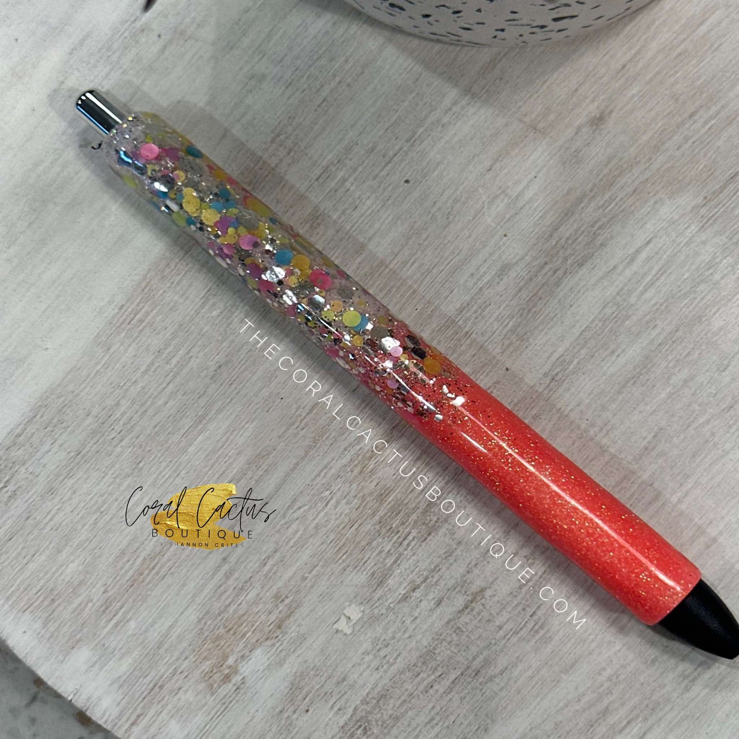Custom Pen - Multicolor Chunky Glitter