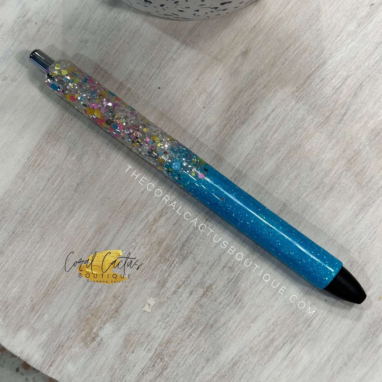 Custom Pen - Multicolor Chunky Glitter