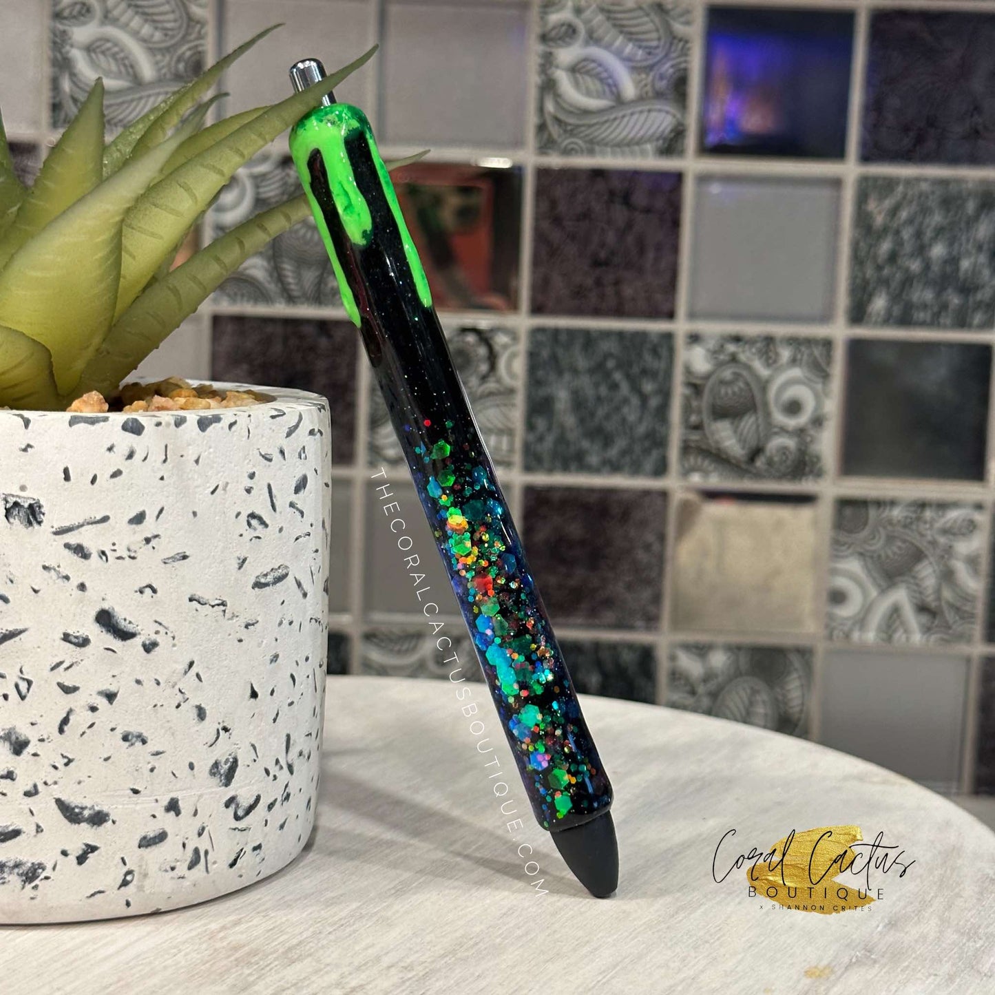 Custom Pen - Green HP Drip