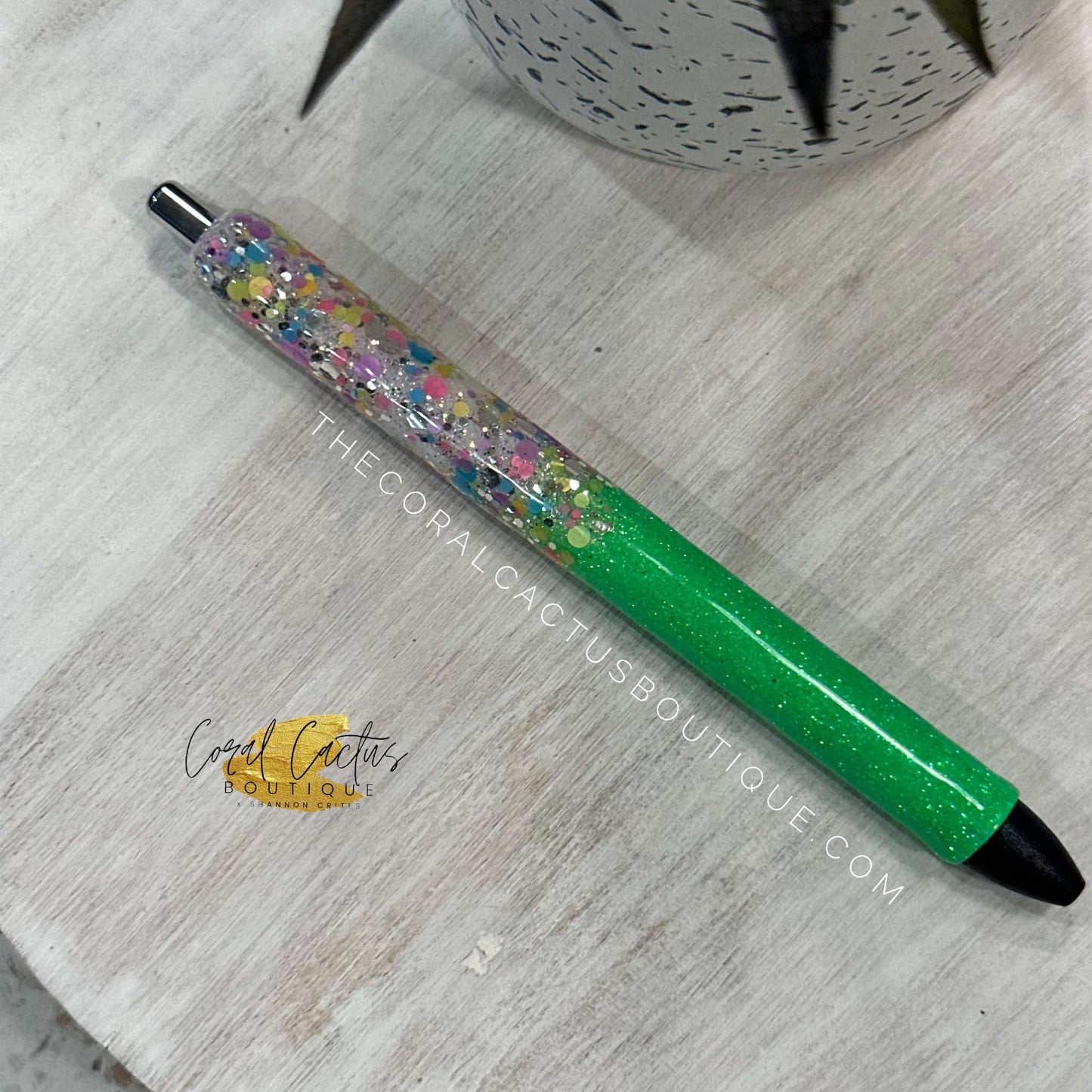 Custom Pen - Multicolor Chunky Glitter