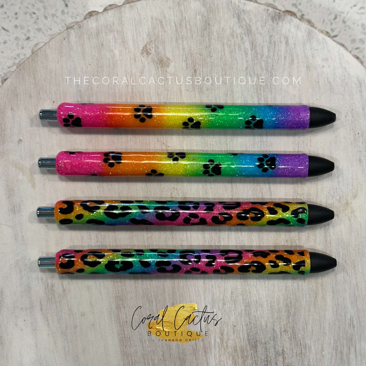 Custom Pen - Rainbow Paw Prints