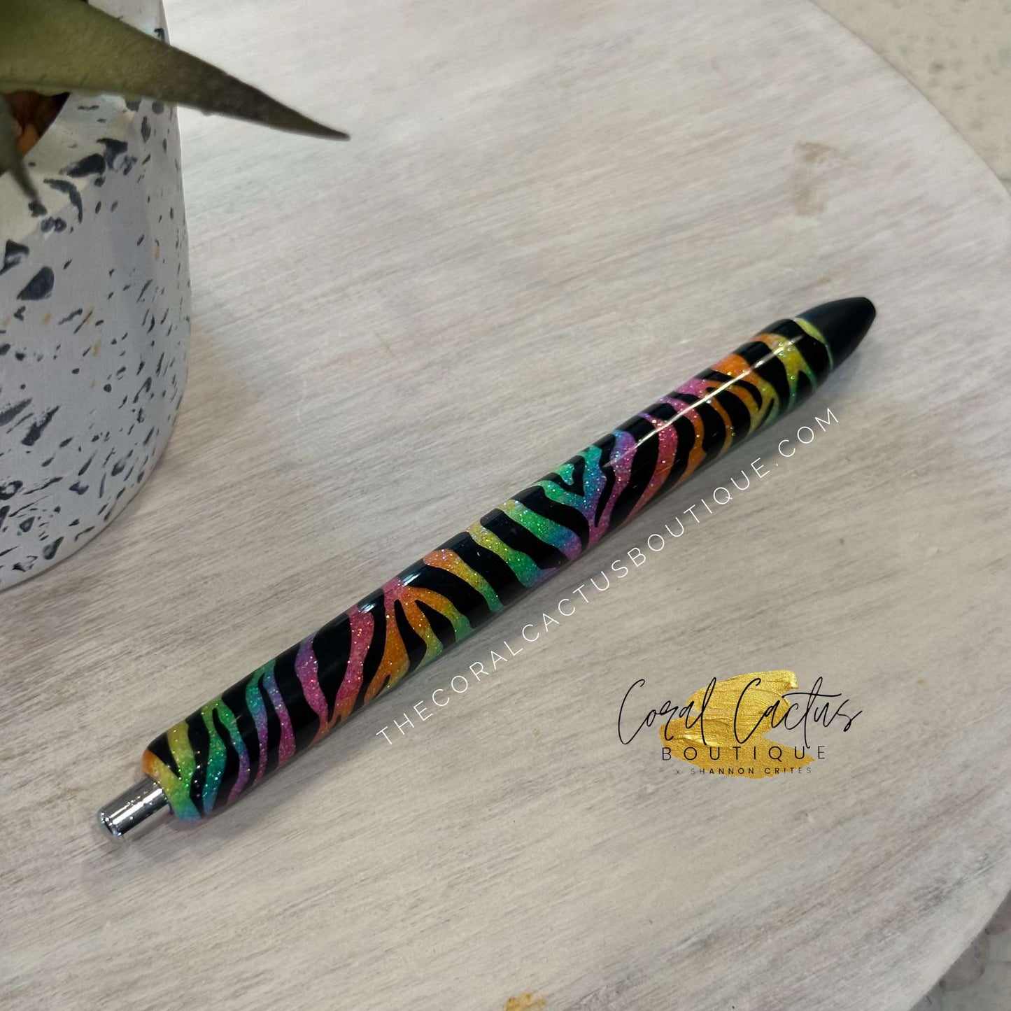 Custom Pen - Colorful Zebra