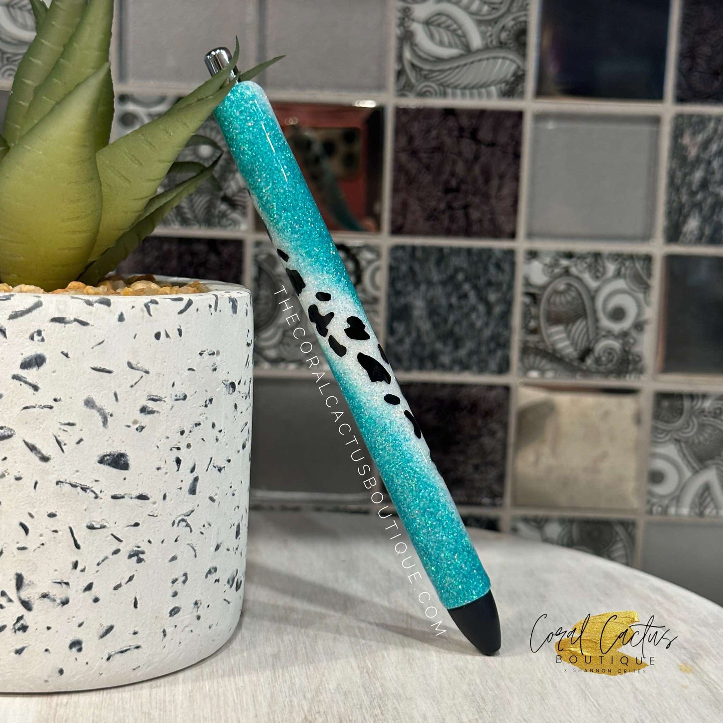 Custom Pen - Cow Print