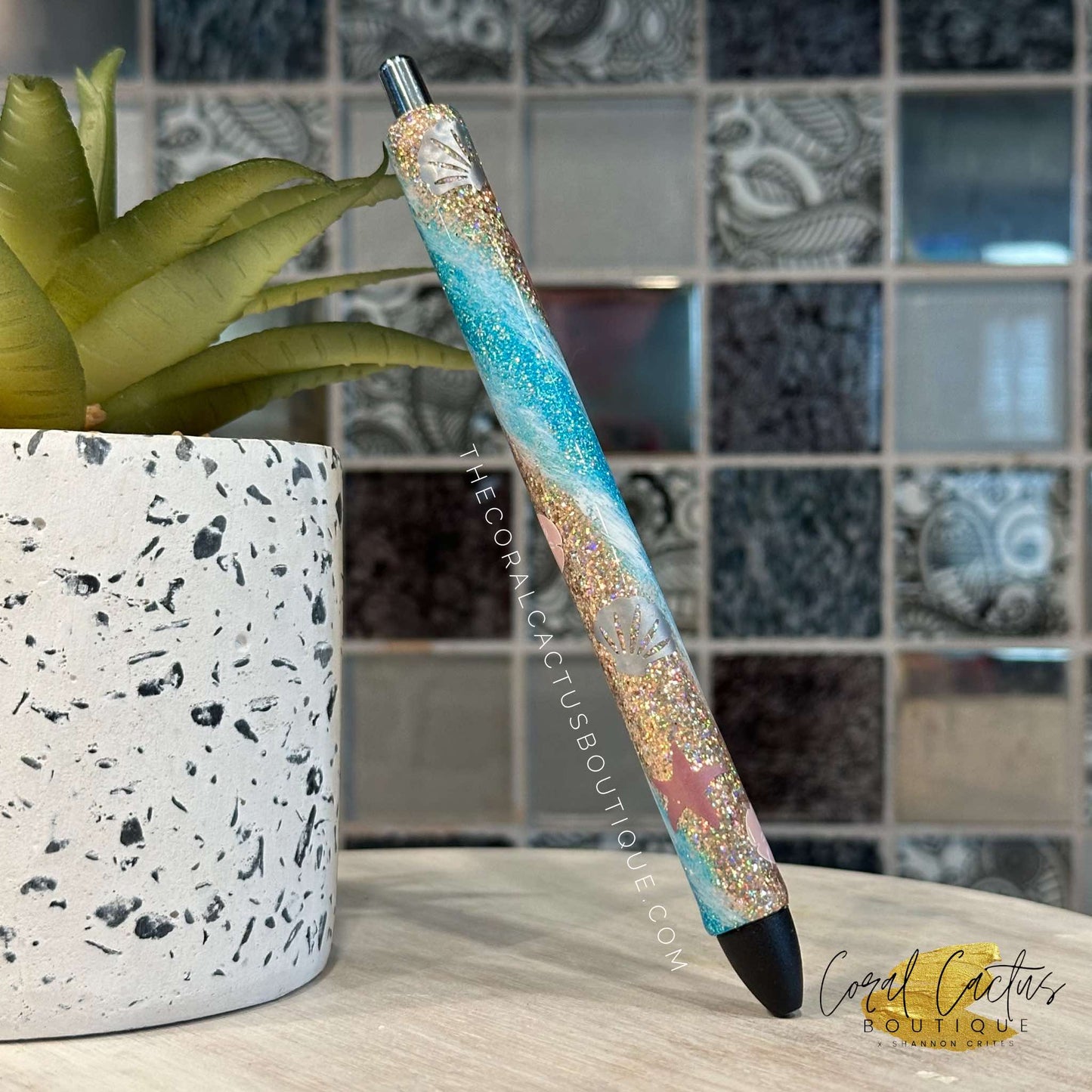 Custom Pen - Seashell Swirl