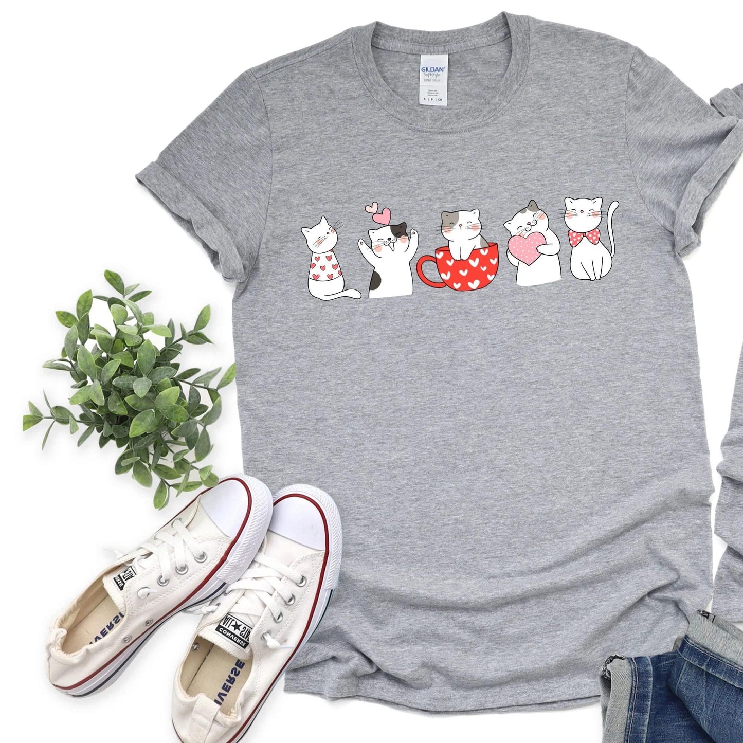 Cat Hearts Graphic Tee