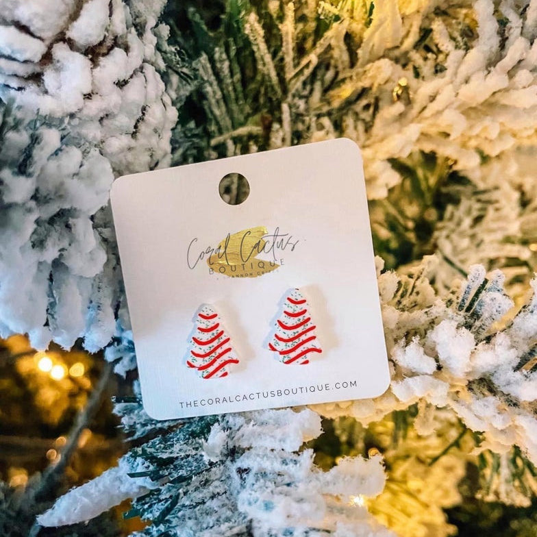 Christmas Cake Clay Earrings