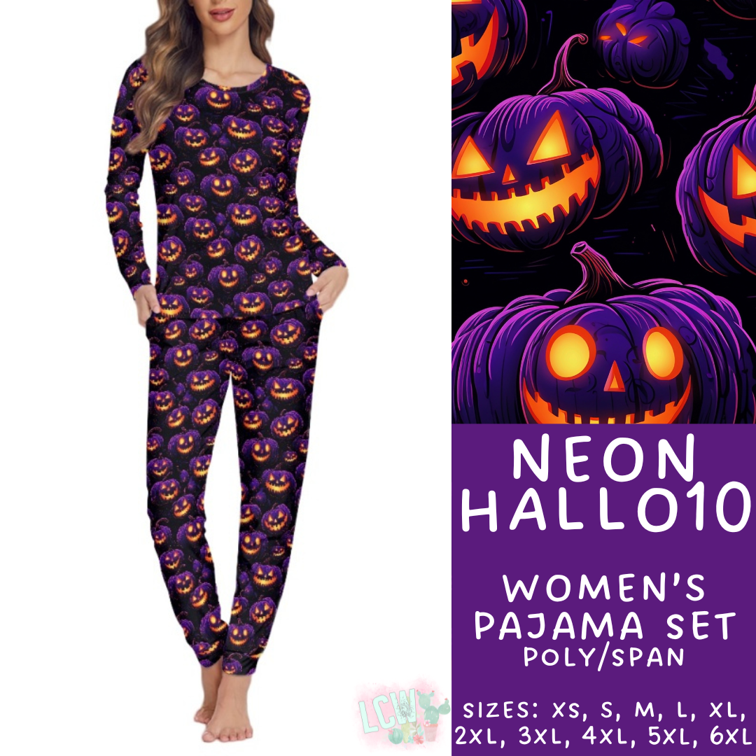 Ready to Ship - Neon Hallo10 Women's Pajama Set - Large & 2XL