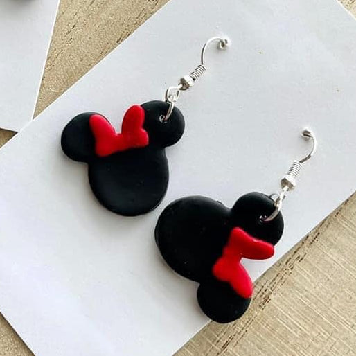 Mouse Ears Clay Dangle Earrings
