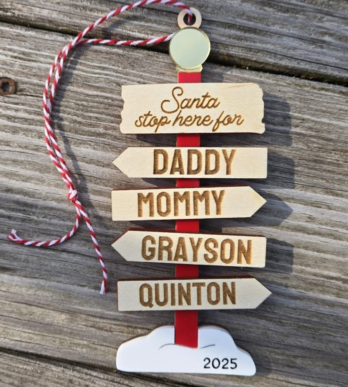 Santa Stop Here Ornament/Tag