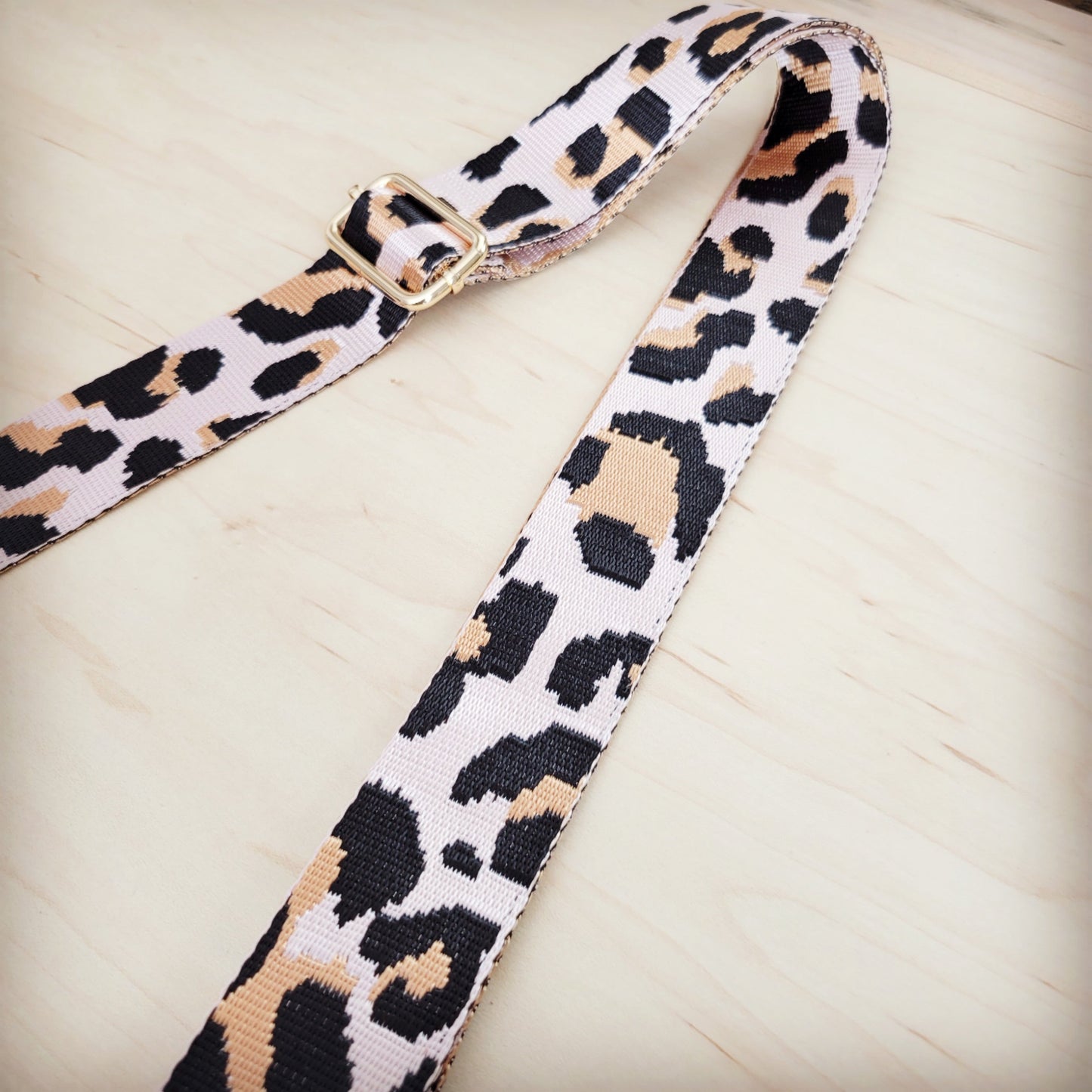 **Nylon Adjustable Leopard Print Crossbody Strap 401s