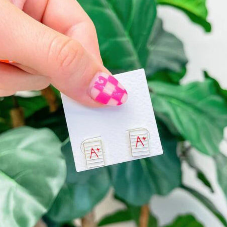 A+ Teacher Stud Earrings