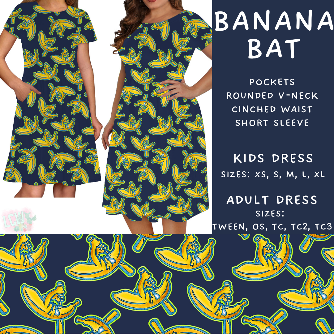 Batch #370 - Fun Run 12 - Closes 7/8 - ETA early Sept - Banana Bat Adult & Kids Dresses