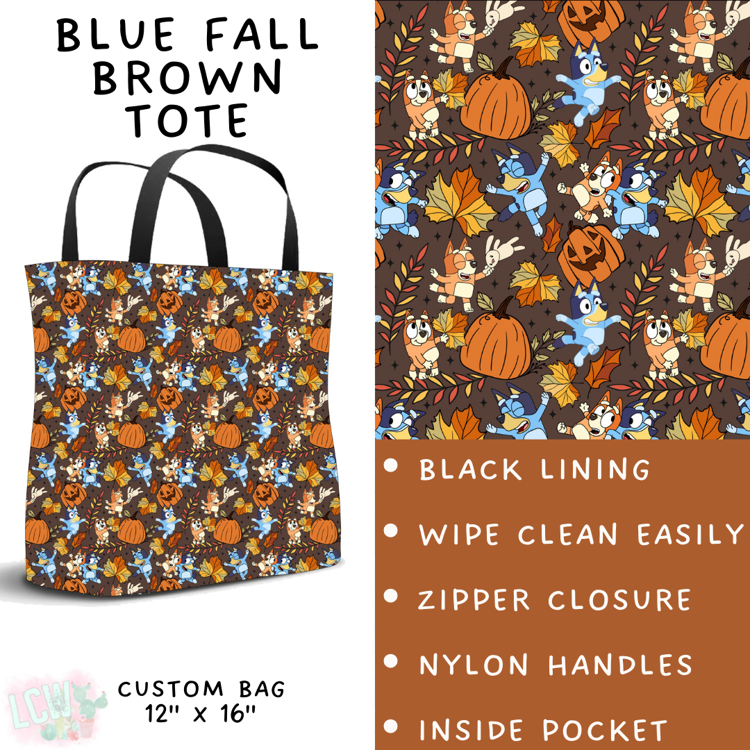 Batch #409 - Character Fall 2 - Closes 9/8 - ETA late October - Blue Fall Brown Tote