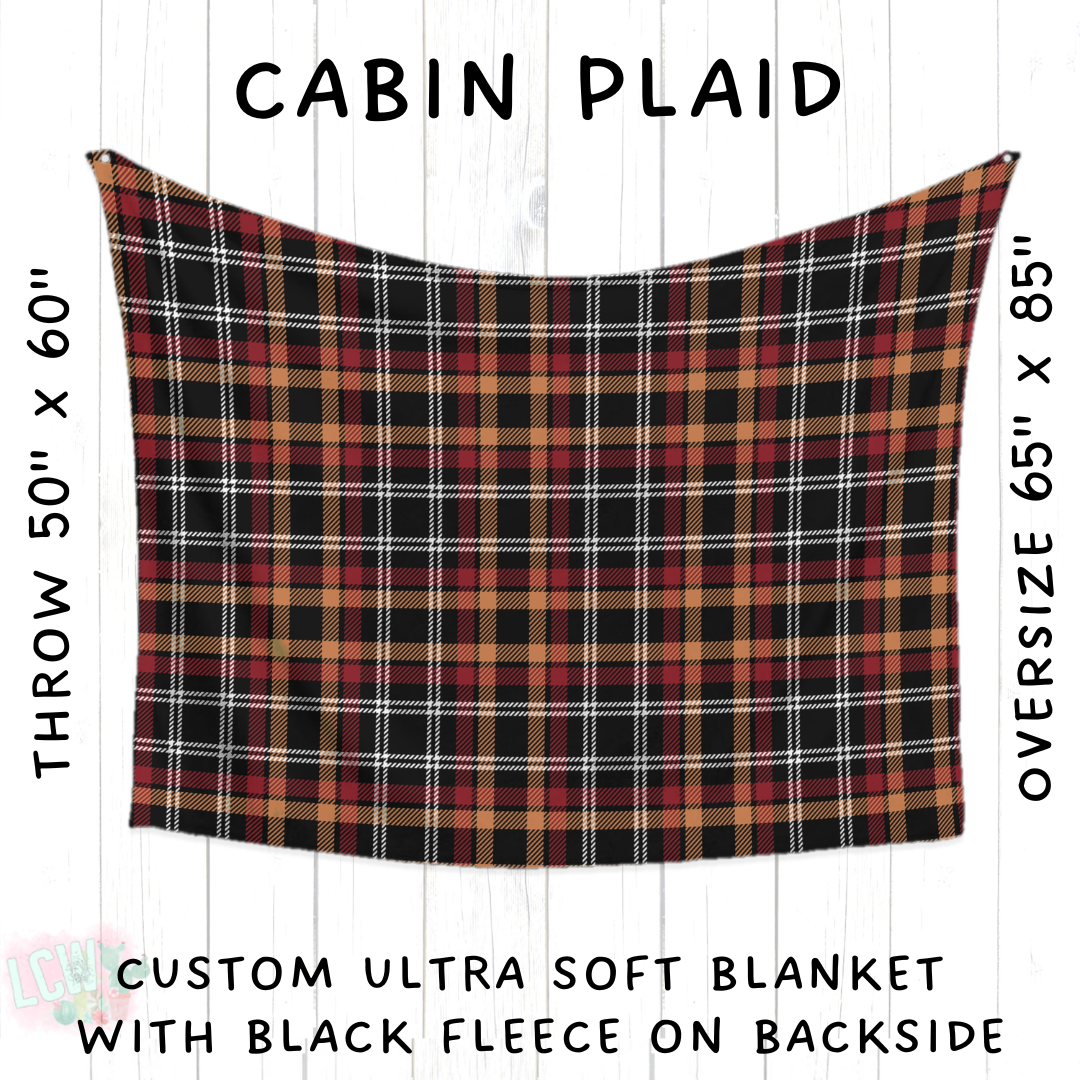 Batch #433 - Winter Cabin - Closes 10/20 - ETA early Dec - Cabin Plaid Blanket