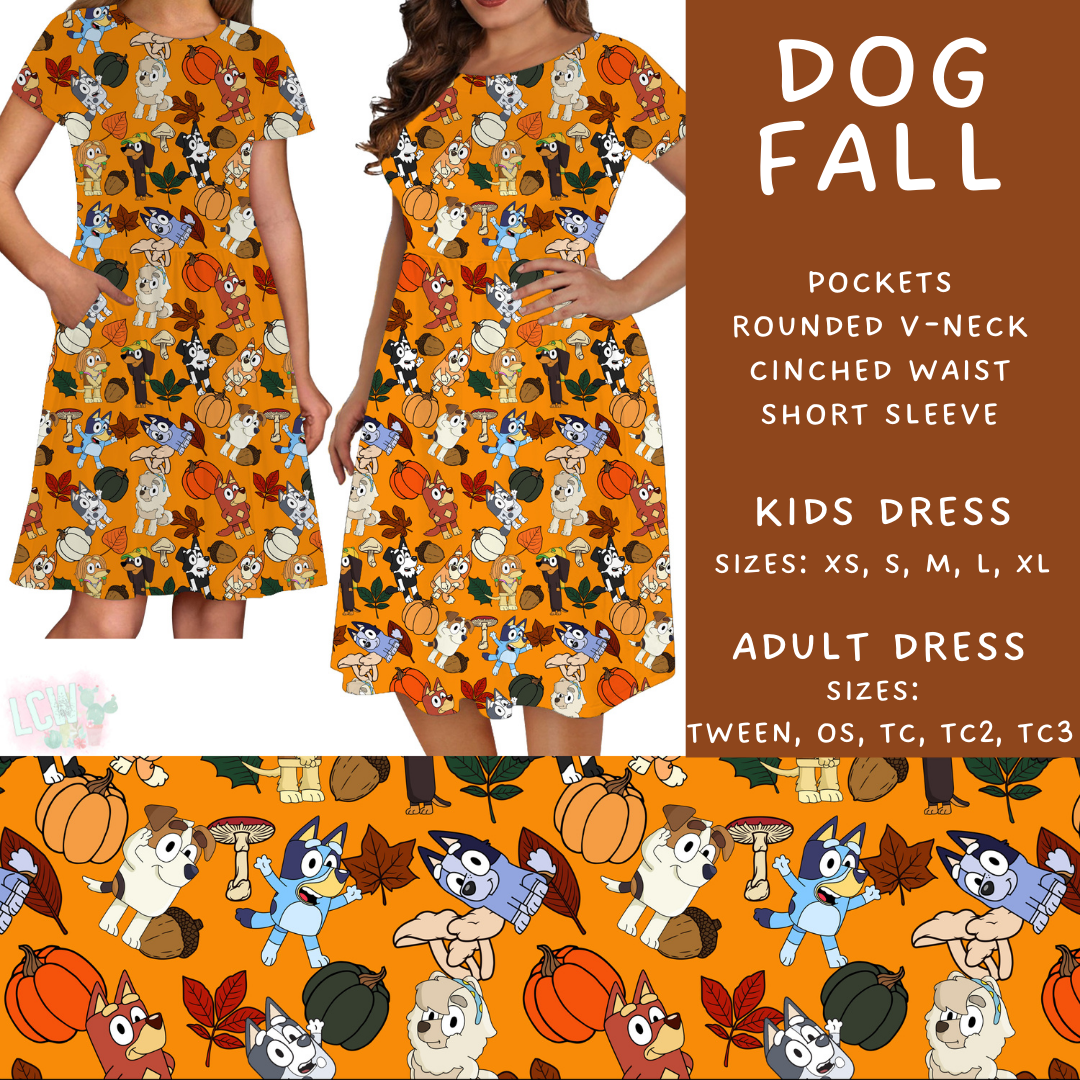 Batch #409 - Character Fall 2 - Closes 9/8 - ETA late October - Dog Fall Womens & Girls Dresses