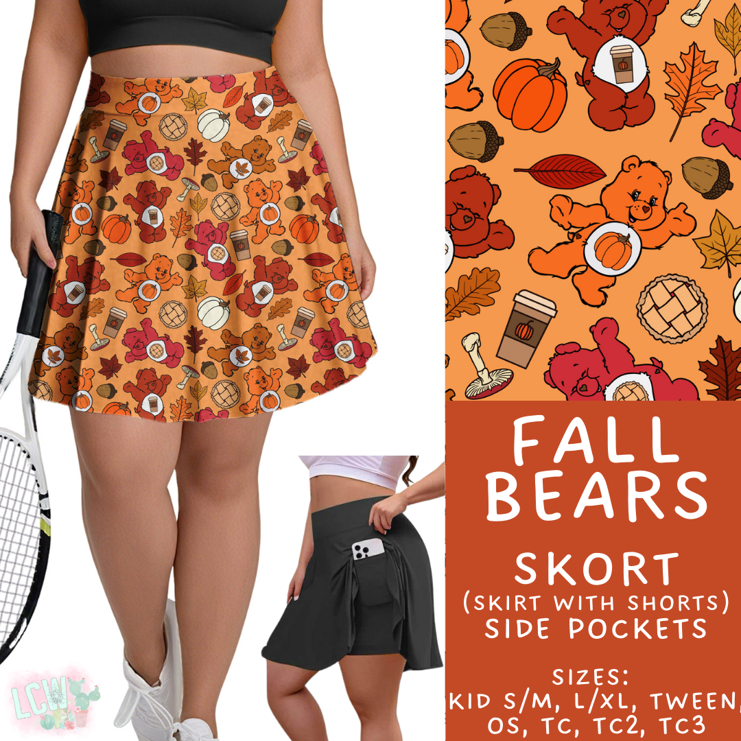 Batch #409 - Character Fall 2 - Closes 9/8 - ETA late October - Fall Bears Skort