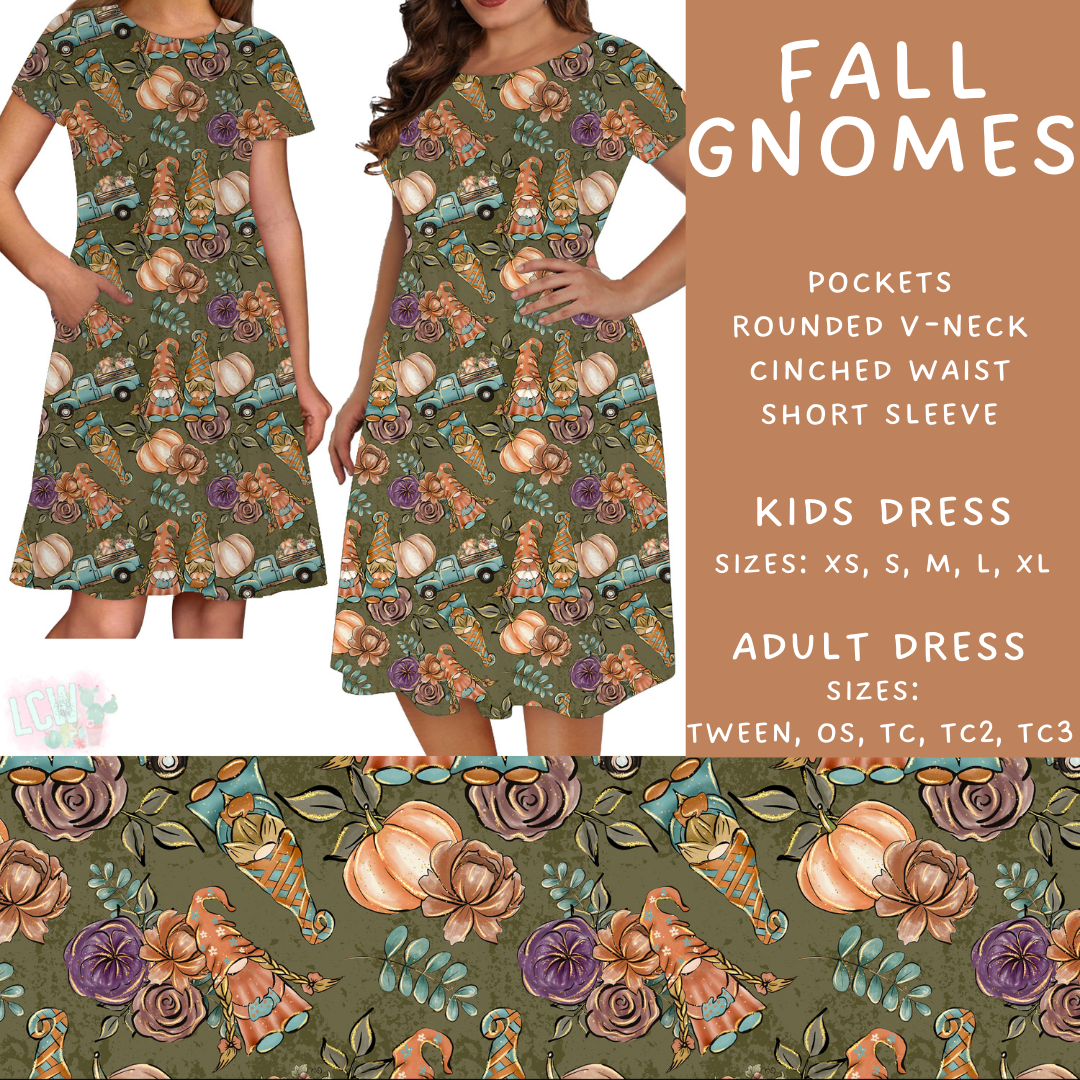 Batch #403 - Hello Fall 2 - Closes 8/28 - ETA mid October - Fall Gnomes Womens & Girls Dresses