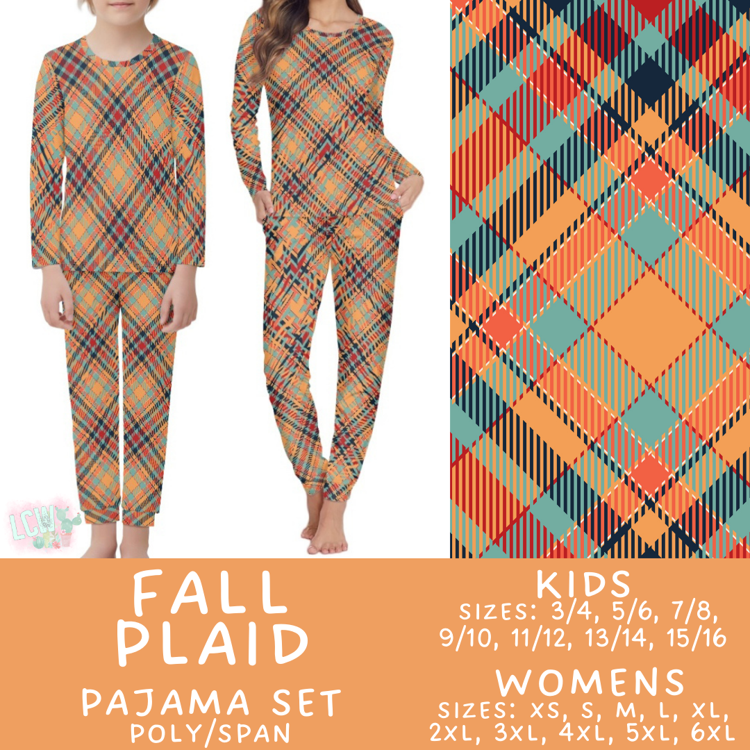 Batch #406 - Fall Family Pajamas - Closes 9/3 - ETA mid/late October - Fall Plaid Women's & Kid's Pajama Set