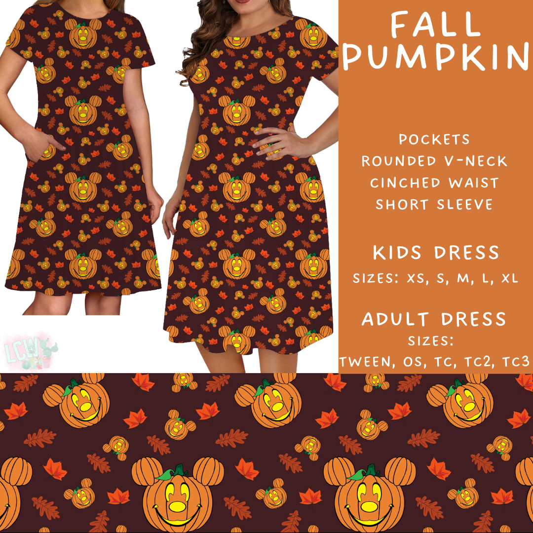 Batch #404 - Magical Fall 2 - Closes 8/29 - ETA mid/late October - Fall Pumpkin Womens & Girls Dresses