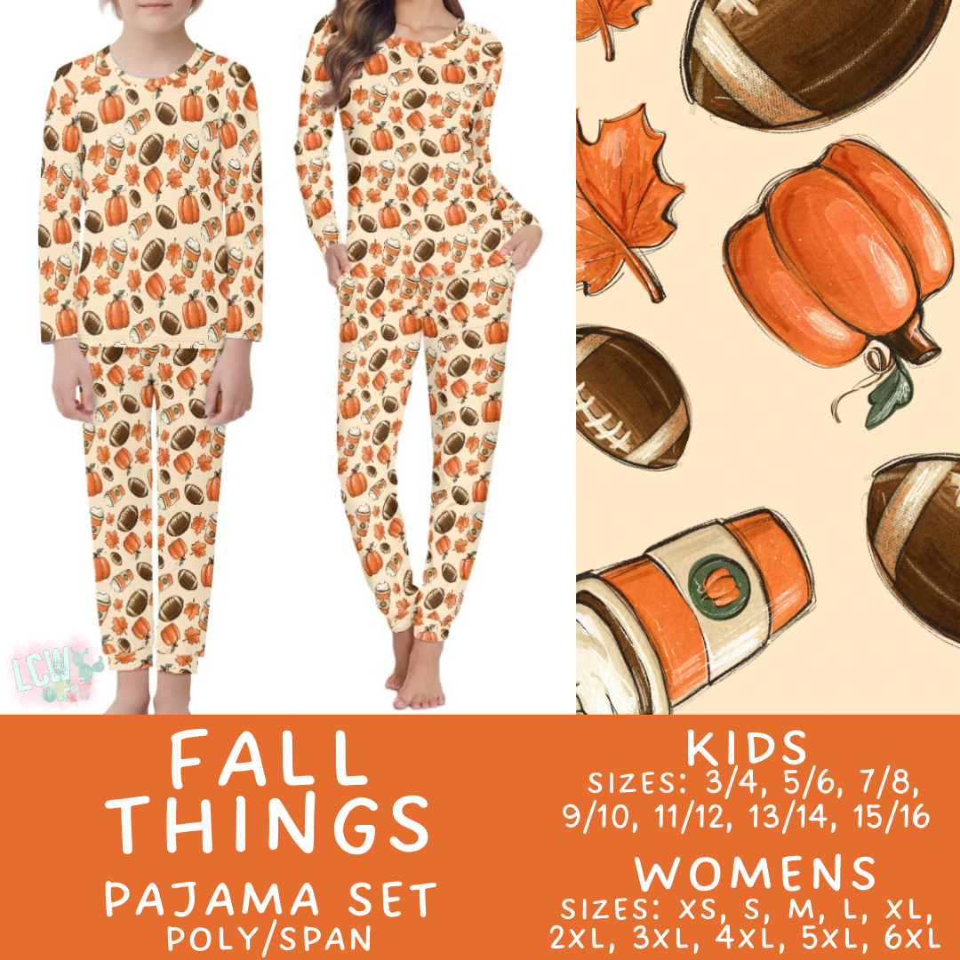 Batch #406 - Fall Family Pajamas - Closes 9/3 - ETA mid/late October - Fall Things Women's & Kid's Pajama Set