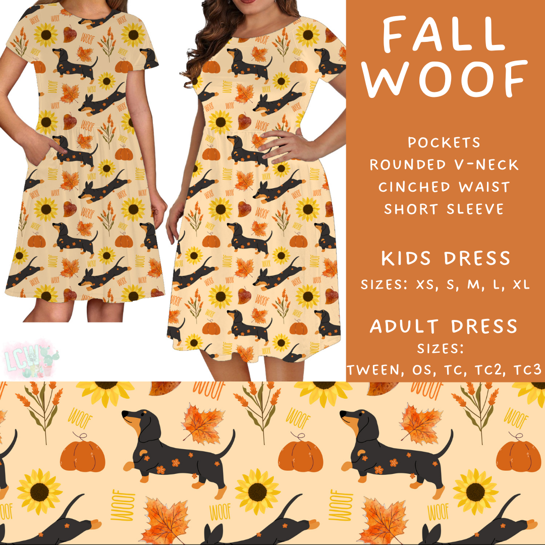 Batch #403 - Hello Fall 2 - Closes 8/28 - ETA mid October - Fall Woof Womens & Girls Dresses