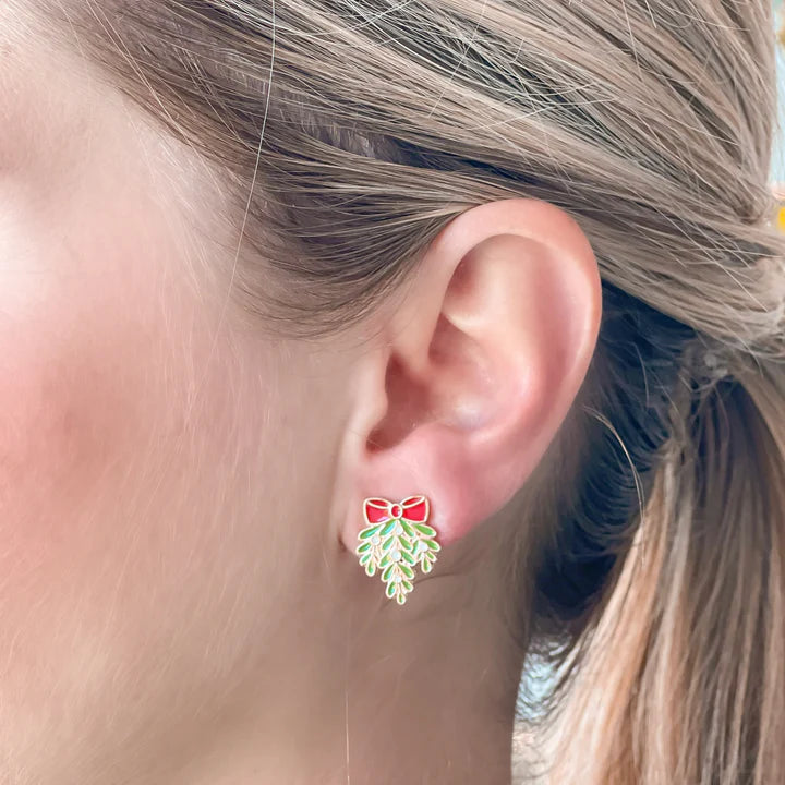 Christmas Mistletoe Stud Earrings