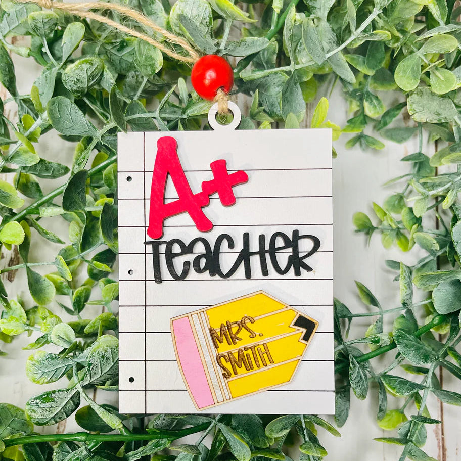 A+ Teacher Custom Ornament