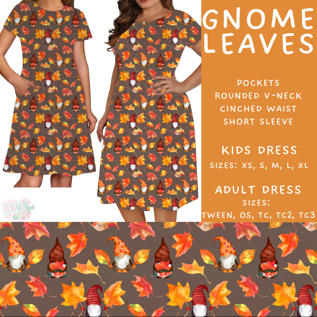 Batch #407 - Fall Fun 2 - Closes 9/4 - ETA mid/late October - Gnome Leaves Womens & Girls Dresses